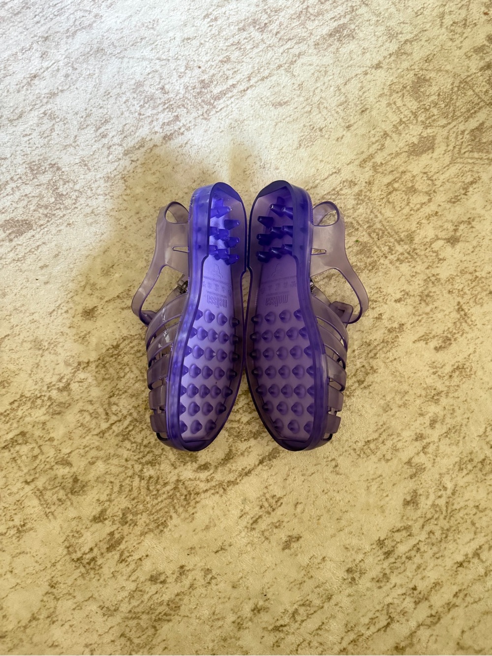 Melissa Possession Lucid Jelly Flat Closed Toe Sandals 8 Purple - Picture 5 of 6